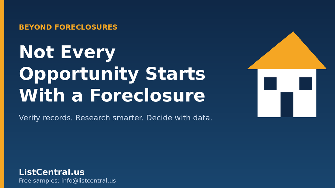 Not every property opportunity starts with a foreclosure notice - ListCentral.us