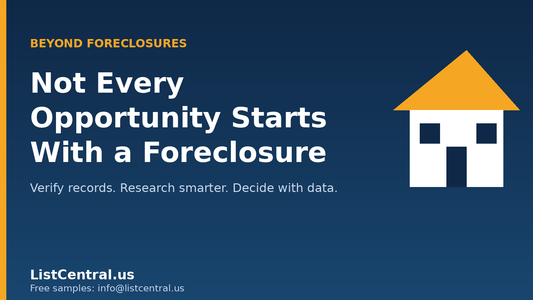 Not every property opportunity starts with a foreclosure notice - ListCentral.us