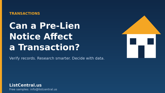 Can a pre-lien notice affect a real estate transaction - ListCentral.us
