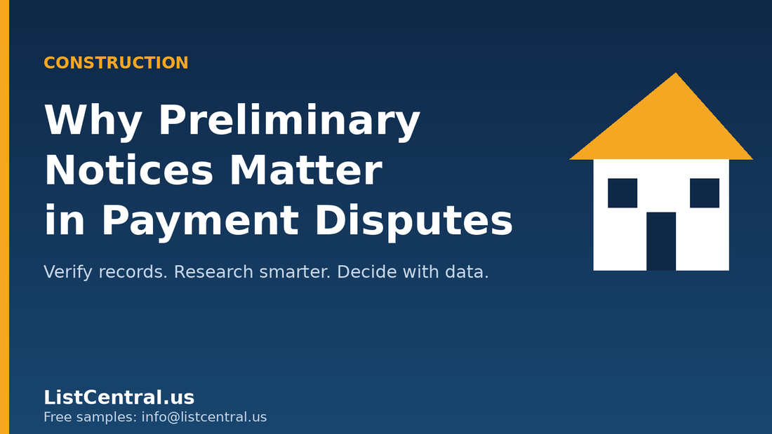 Why preliminary notices matter in construction payment disputes - ListCentral.us