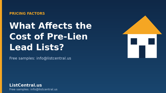 What affects the cost of pre-lien lead lists - ListCentral.us