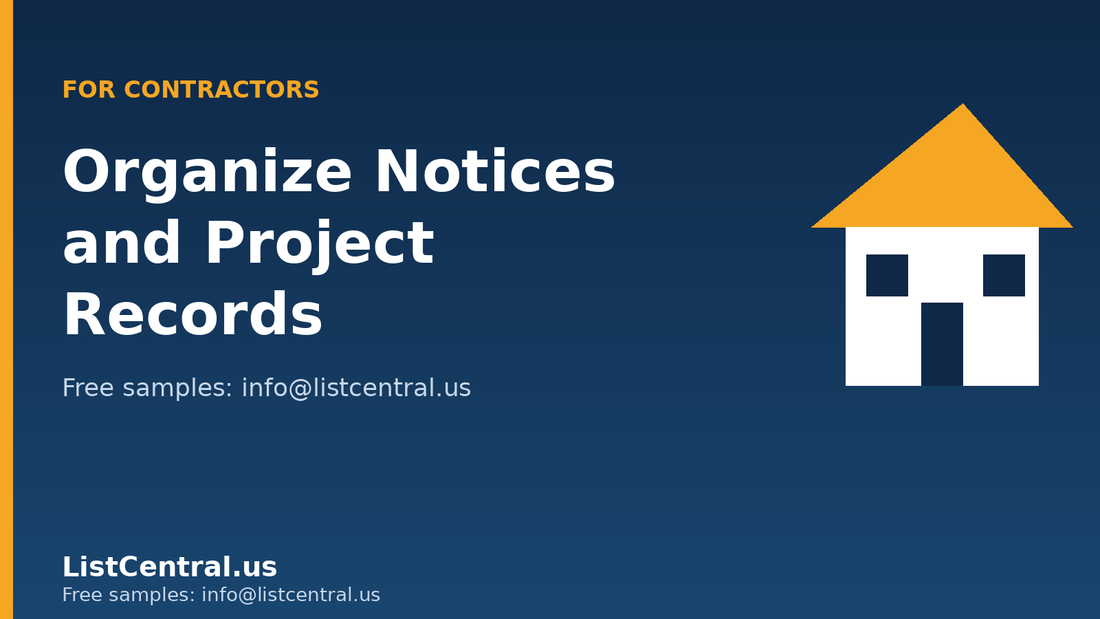 How contractors organize preliminary notice and project records - ListCentral.us