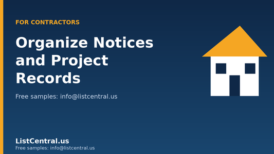 How contractors organize preliminary notice and project records - ListCentral.us