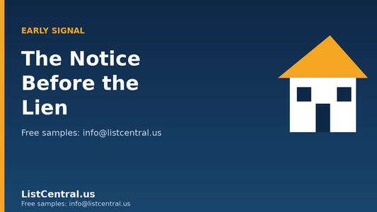 The notice before the lien: an overlooked signal - ListCentral.us