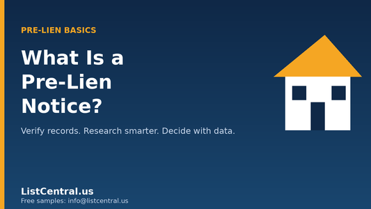 What is a pre-lien notice: a guide for real estate investors - ListCentral.us