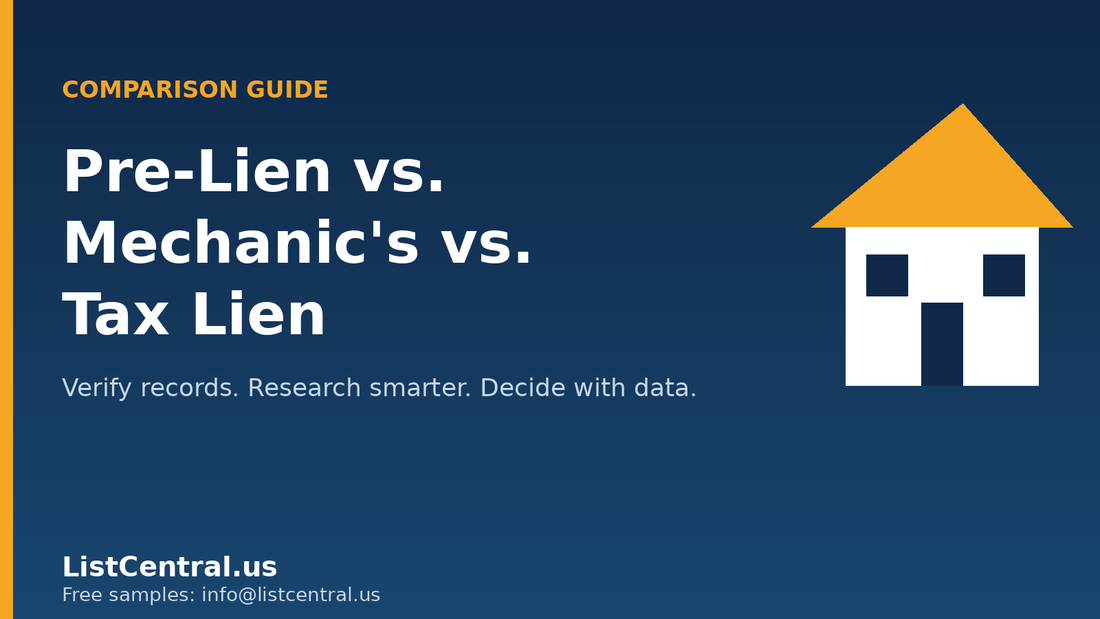 Pre-lien vs mechanic's lien vs tax lien comparison - ListCentral.us