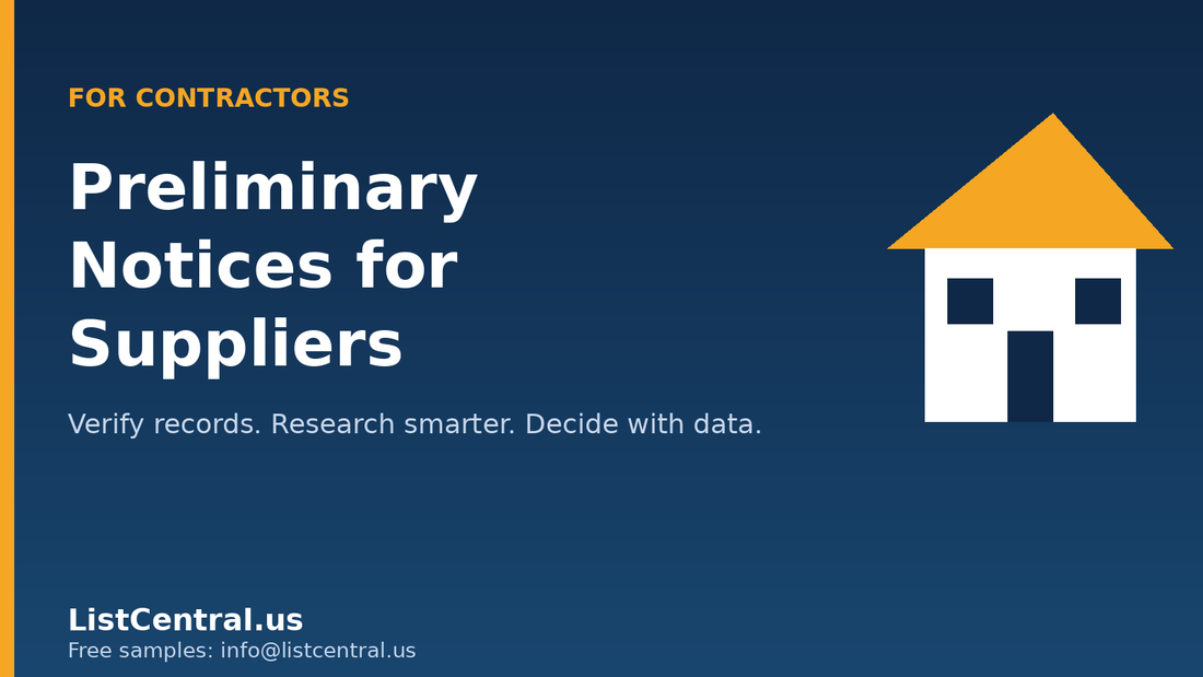 Preliminary lien notices for contractors and material suppliers - ListCentral.us